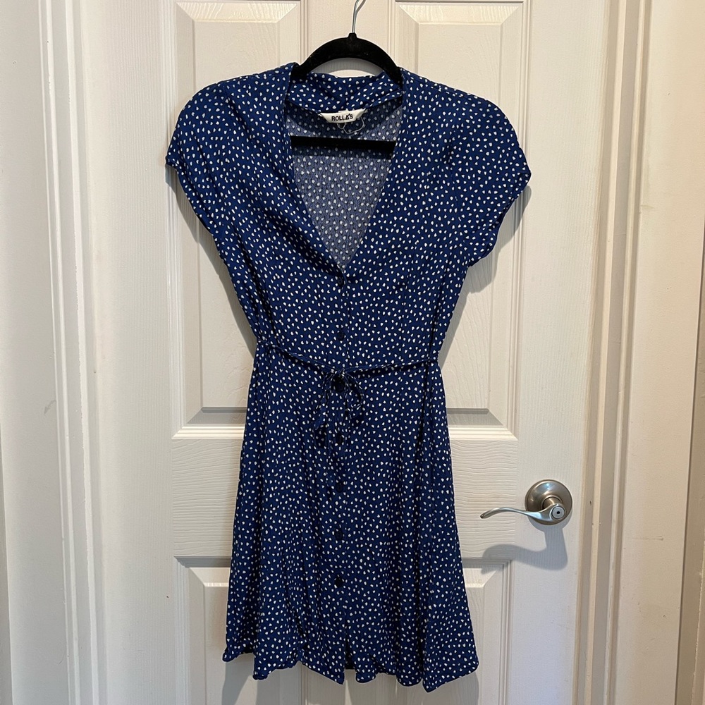 Blue Floral Print Dress